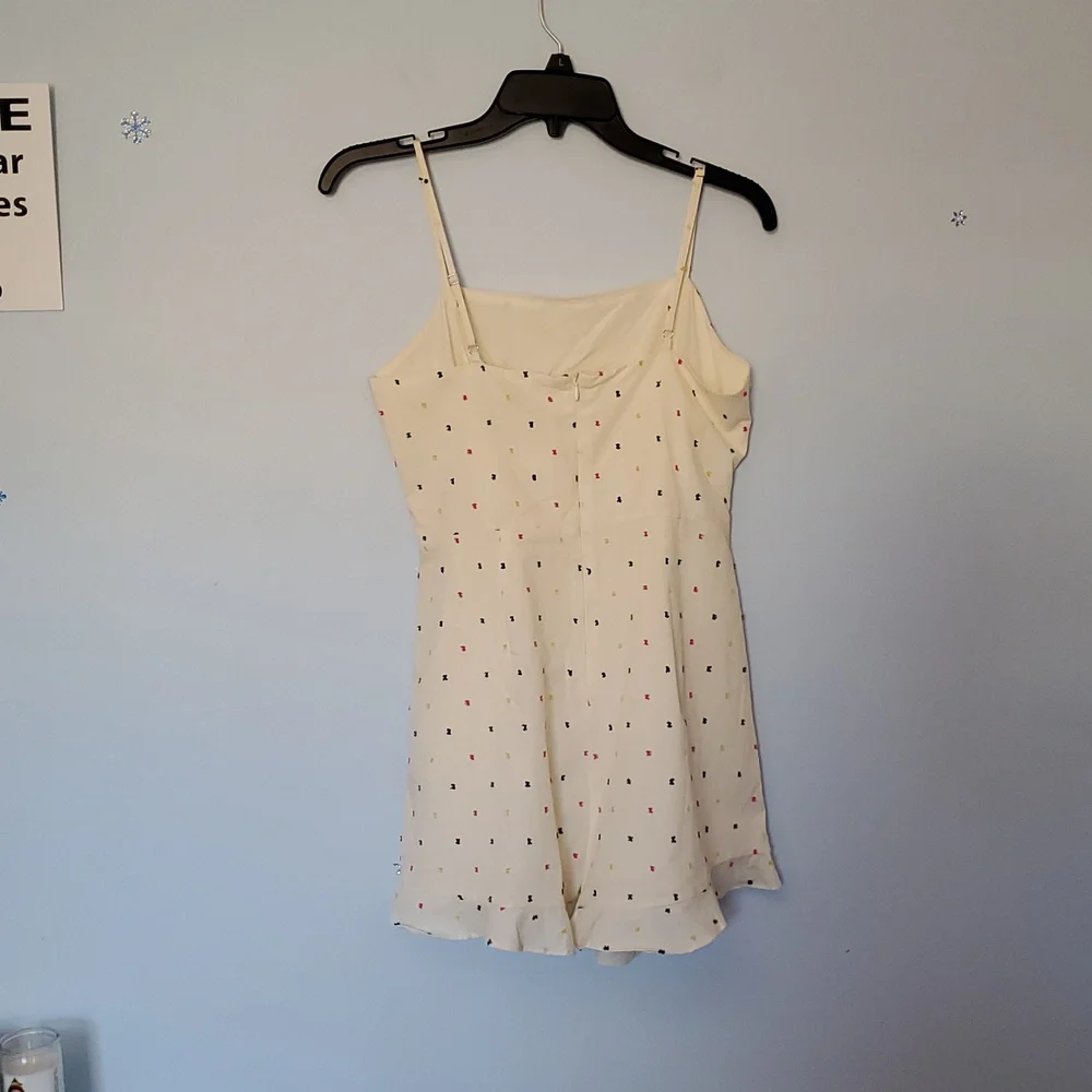 LUSH Cream Polka Dot Romper, Size S - Picture 2 of 6